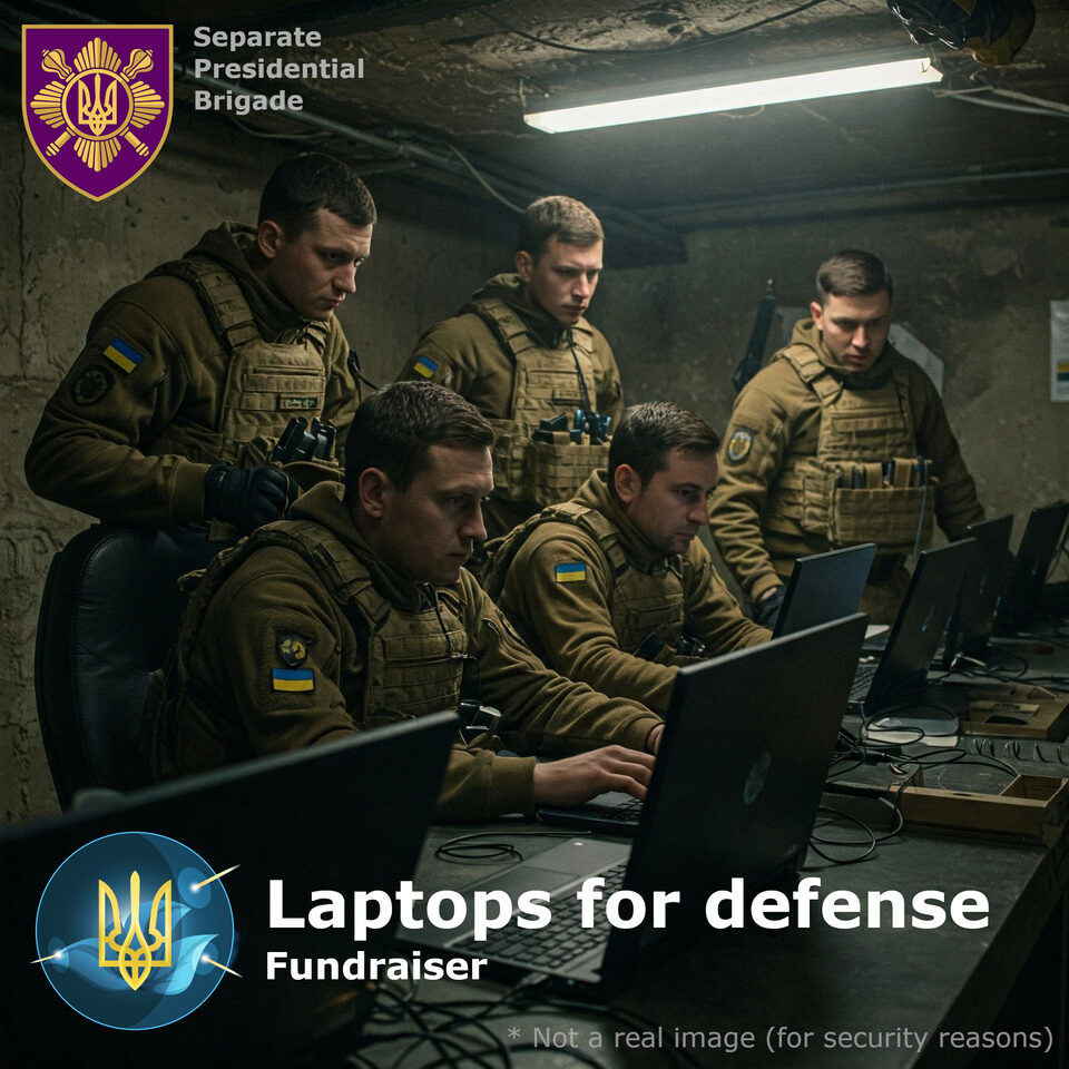 We are raising CA$4,000/US$2,800/€2,600 to purchase two high-end laptops for Ukraine's defenders from the Separate Presidential Brigade, serving…